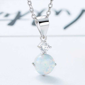 opal necklace silver jewellery