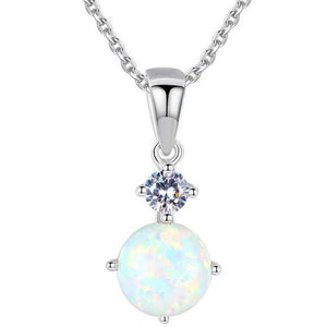 opal necklace silver