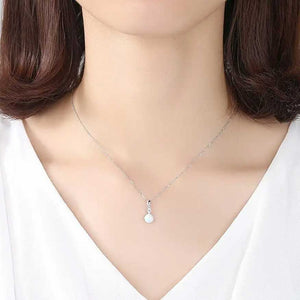 opal necklace silver frenelle