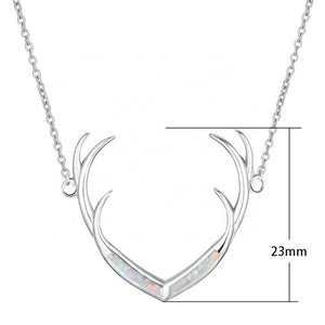 stag deer antlers opal silver nz necklace pendant