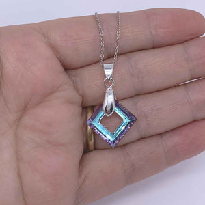 silver crystal necklace