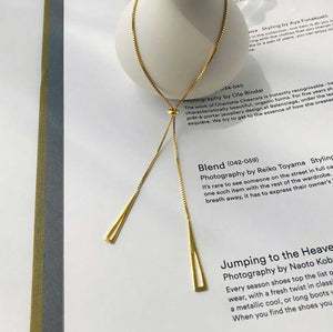 gold lariat adjustable necklace