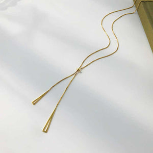 gold lariat adjustable necklace