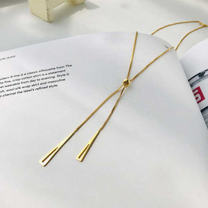 gold lariat adjustable necklace