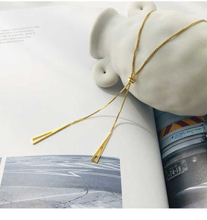 gold lariat adjustable necklace