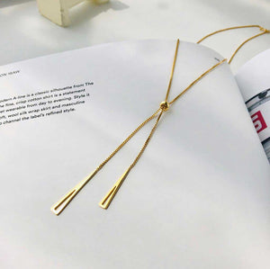 gold lariat adjustable necklace