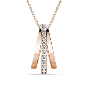 rose gold crystal necklace for women