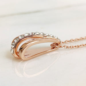 rose gold crystal necklace for women