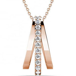 rose gold crystal necklace for women