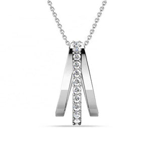 silver crystal necklace for women