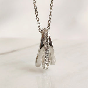 silver crystal necklace for women