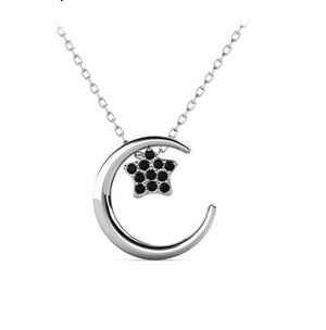 stars and moon crystal necklace girls women