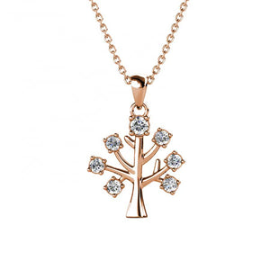 rose gold crystal tree of life jewellery