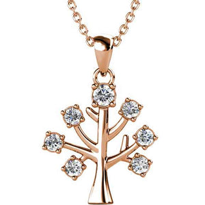 tree of life rose gold necklace