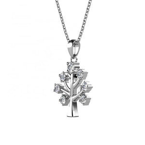 silver tree of life necklace crystal jewellery