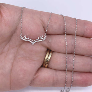 deer antler necklace silver for women