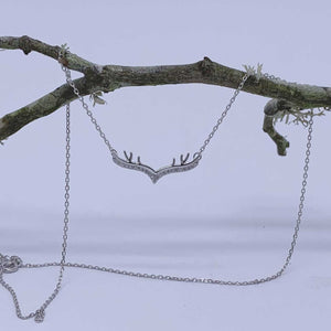 deer antler necklace silver for women