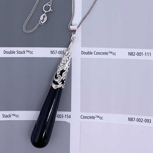 black onyx jewellery set silver resene