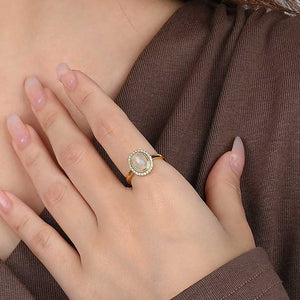 gold adjustable ring with cz diamonds