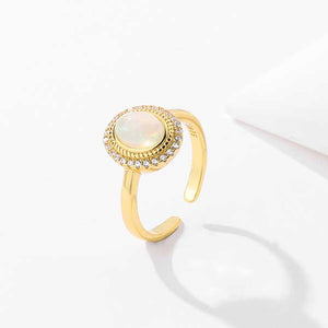 gold adjustable ring with cz diamonds