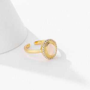gold adjustable ring with cz diamonds