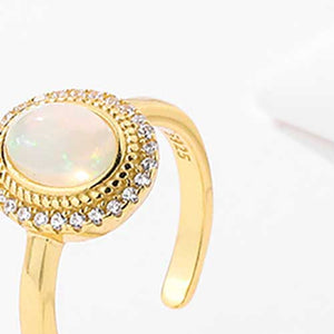 gold adjustable ring with cz diamonds