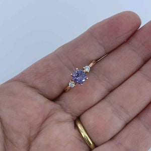 Rose-Gold Crystal Alexandrite Ring "Amal"