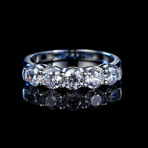 935 Sterling Silver Moissanite Eternity Ring "Avila"