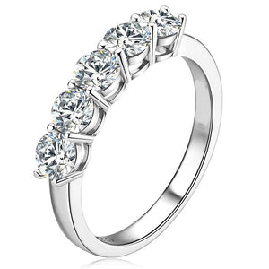 935 Sterling Silver Moissanite Eternity Ring "Avila"