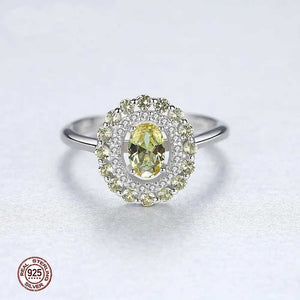 silver green crystal ring jewellery