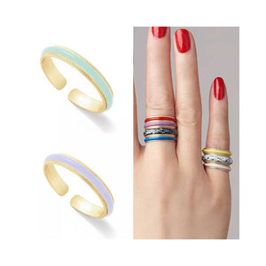 gold enamel stacking ring lilac for women