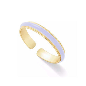 gold enamel stacking ring lilac for women
