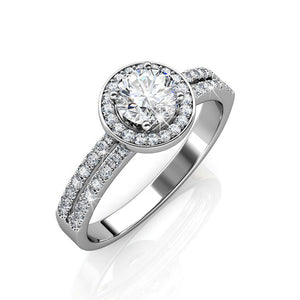 while gold engagement ring crystal diamond
