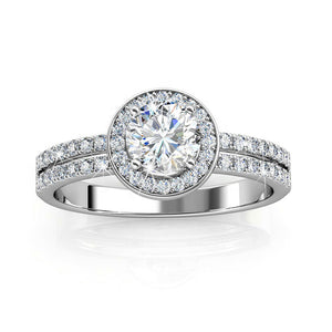 while gold engagement ring crystal diamond