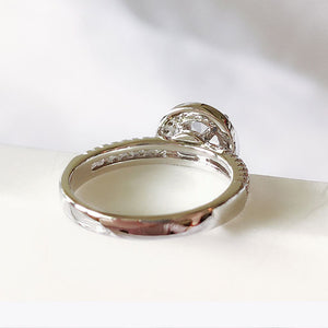 while gold engagement ring crystal diamond