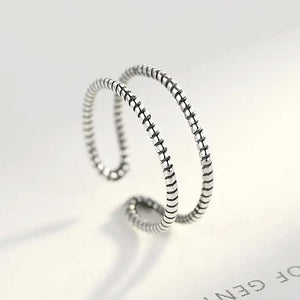double silver twist band ring adjustable