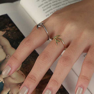 gold modern ring deer velvet antlers