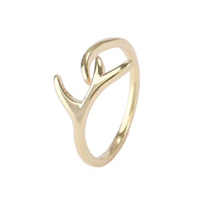 gold modern ring deer velvet antlers