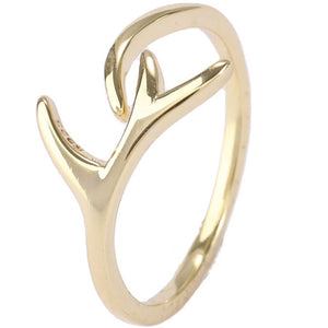gold modern ring deer velvet antlers