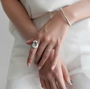 modern silver ring
