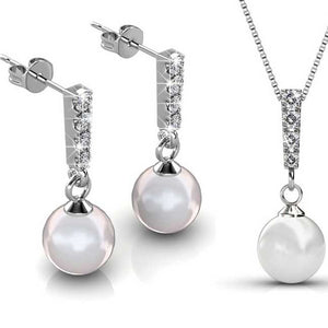 pearl crystal bridal jewellery set nz