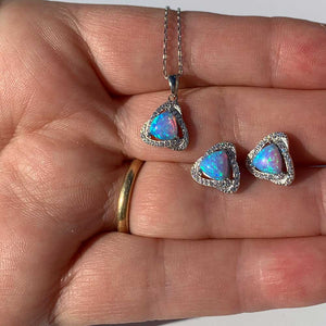 opal jewellery silver set nz
