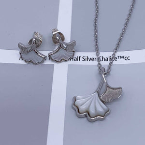 jewellery set silver gingko
