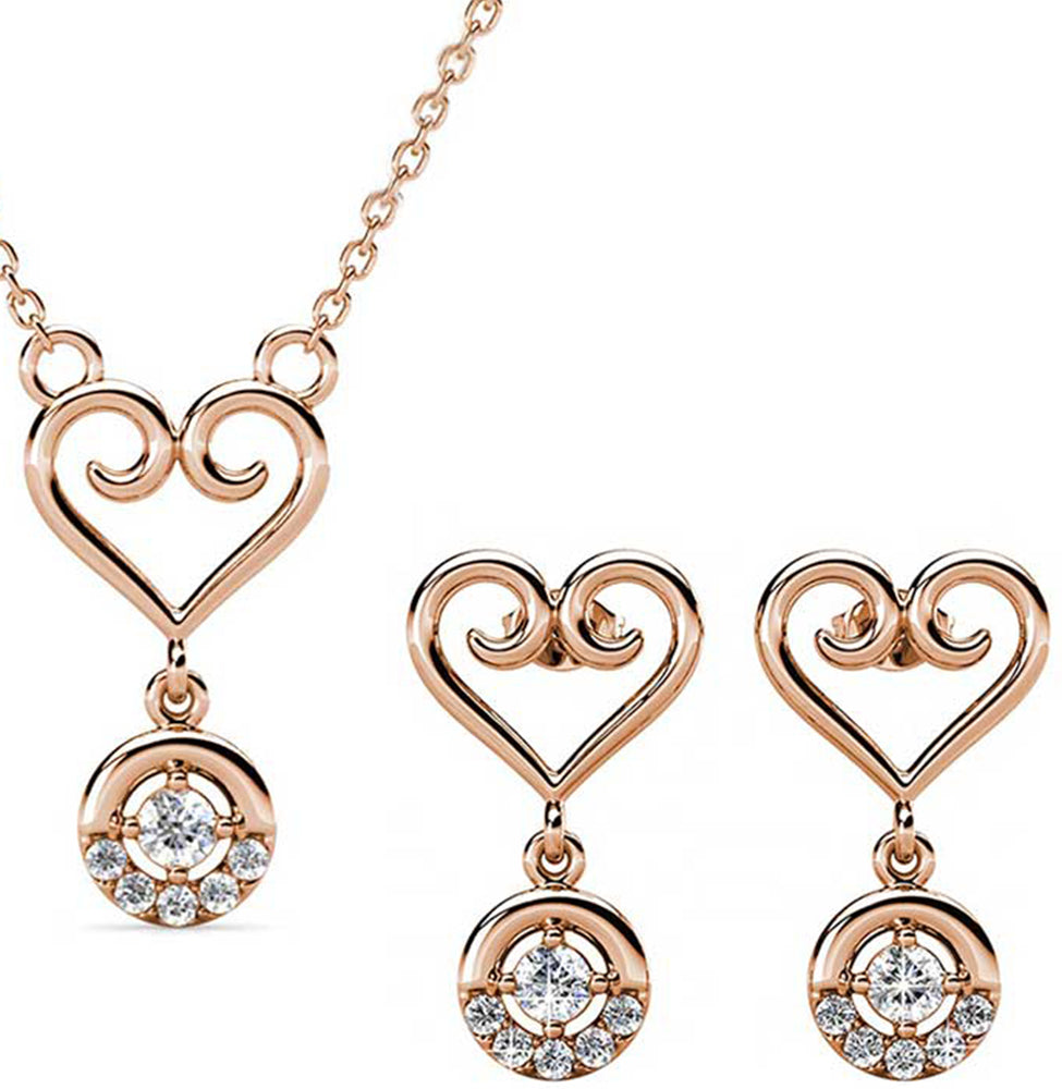 rose gold jewellery set premium crystal for women