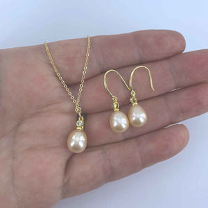 gold pearl crystal jewellery set buy local nz