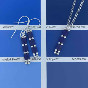 tila beads blue silver jewellery set
