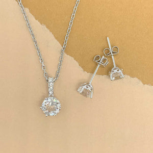 silver jewellery set crystal for women