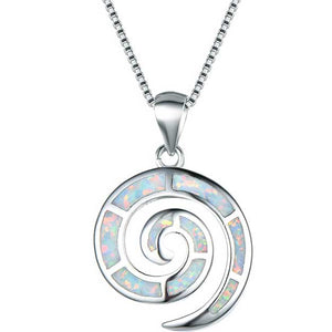 silver jewellery set opal maori koru