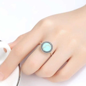 silver turquoise adjustable ring for women nz