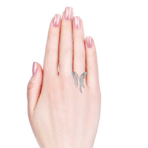 adjustable silver crystal fire ring